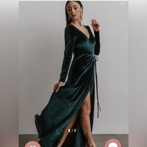 Baltic Born Velvet Green Floor-Length Formal Dress